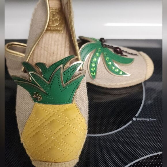 Tory Burch Women's Pineapple Espadrilles - Green and Yellow Size 5 NEW - Picture 4 of 8